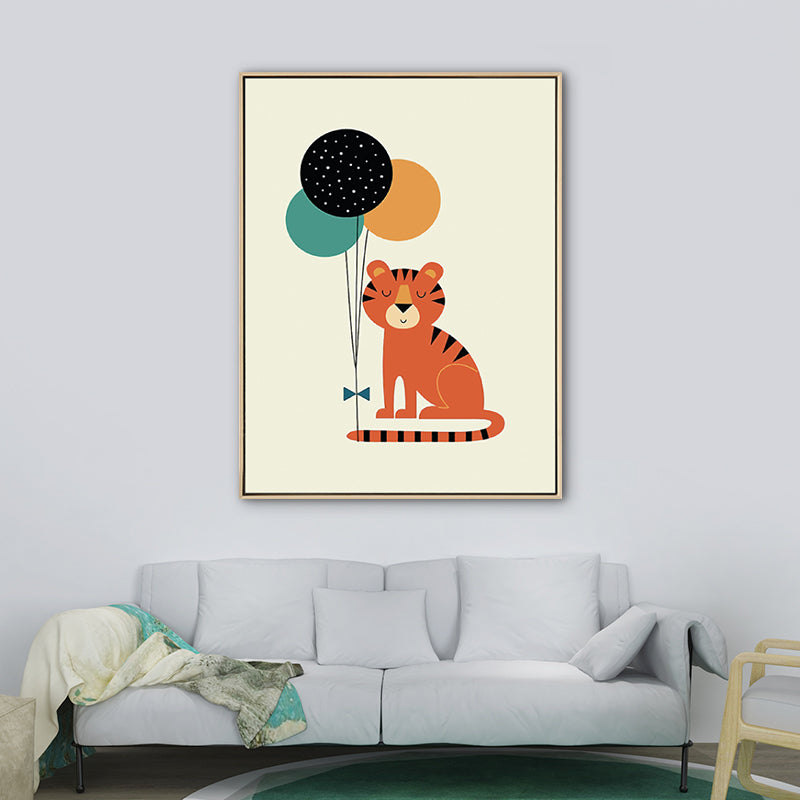 Drawing Print Animal Canvas Art Pastel Color Cartoon Wall Decor for Kids Bedroom Clearhalo 'Art Gallery' 'Canvas Art' 'Kids' Arts' 1765232