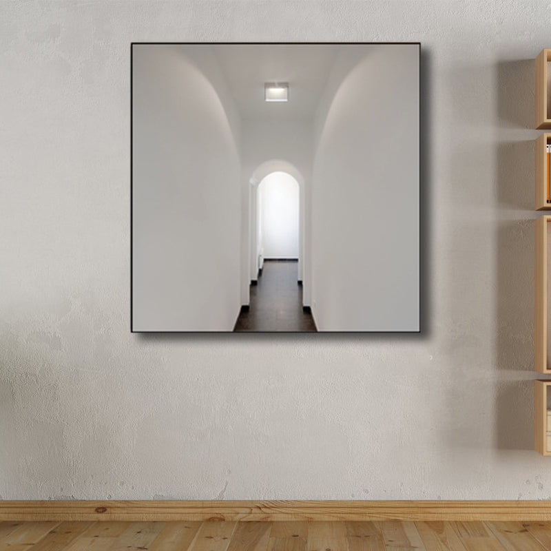 Geometric Canvas Wall Art Minimalist Aesthetics Architecture Wall Decor in White for Home Ivory Clearhalo 'Art Gallery' 'Canvas Art' 'Contemporary Art Gallery' 'Modern' Arts' 1765267