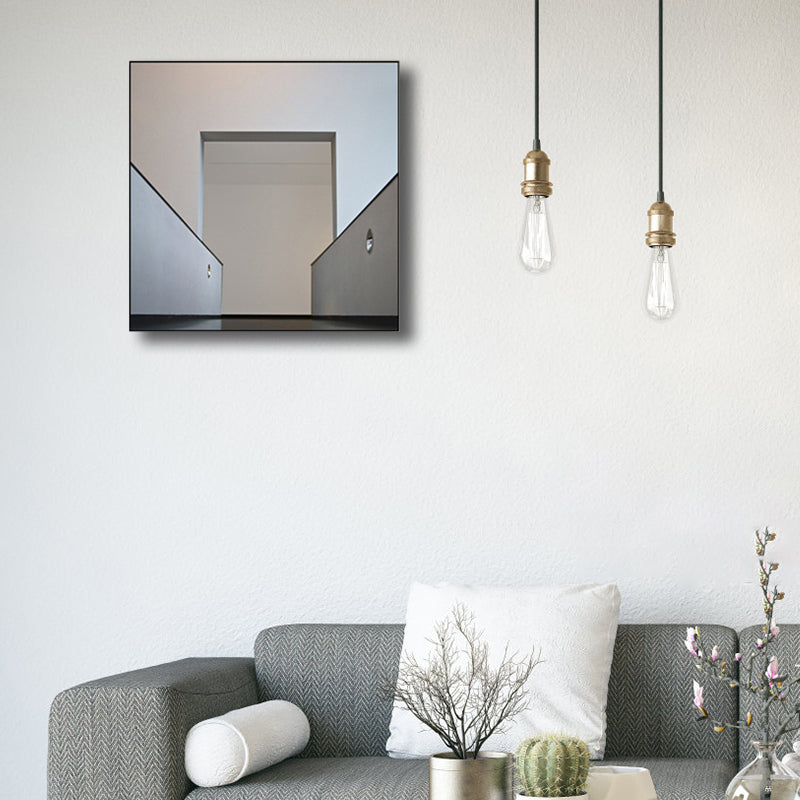 Geometric Canvas Wall Art Minimalist Aesthetics Architecture Wall Decor in White for Home Clearhalo 'Art Gallery' 'Canvas Art' 'Contemporary Art Gallery' 'Modern' Arts' 1765273