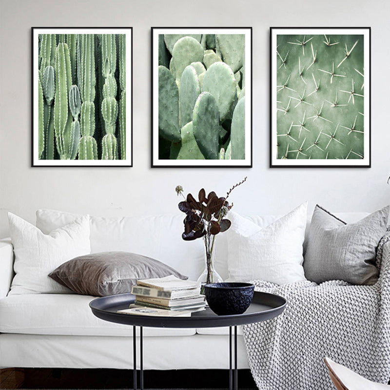 Cactus Painting Soft Color Canvas Wall Art Print Textured, Multiple Sizes Options Clearhalo 'Art Gallery' 'Canvas Art' 'Coastal Art Gallery' 'Tropical' Arts' 1765319