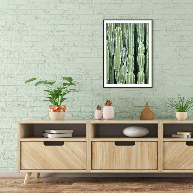 Cactus Painting Soft Color Canvas Wall Art Print Textured, Multiple Sizes Options Clearhalo 'Art Gallery' 'Canvas Art' 'Coastal Art Gallery' 'Tropical' Arts' 1765327