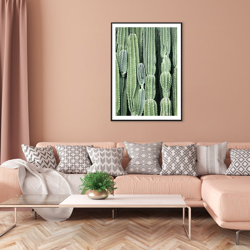 Cactus Painting Soft Color Canvas Wall Art Print Textured, Multiple Sizes Options Clearhalo 'Art Gallery' 'Canvas Art' 'Coastal Art Gallery' 'Tropical' Arts' 1765328