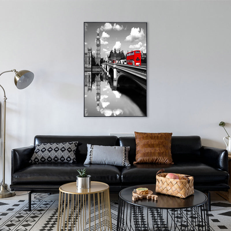 Miraculous Double-Decker Bus Wall Decor for Living Room in Soft Color, Multiple Sizes Clearhalo 'Arts' 'Canvas Art' 1765362