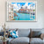 Modern Wall Art Print Blue Watery City Landscape Painting, Multiple Sizes Options Blue Clearhalo 'Art Gallery' 'Canvas Art' 'Contemporary Art Gallery' 'Modern' Arts' 1765364