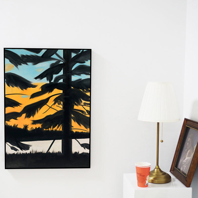 Nordic Plant Wall Art Decor Yellow Illustration Tree Shadow Canvas Print for Home Clearhalo 'Arts' 'Canvas Art' 1765379