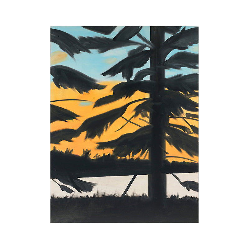 Nordic Plant Wall Art Decor Yellow Illustration Tree Shadow Canvas Print for Home Clearhalo 'Arts' 'Canvas Art' 1765381