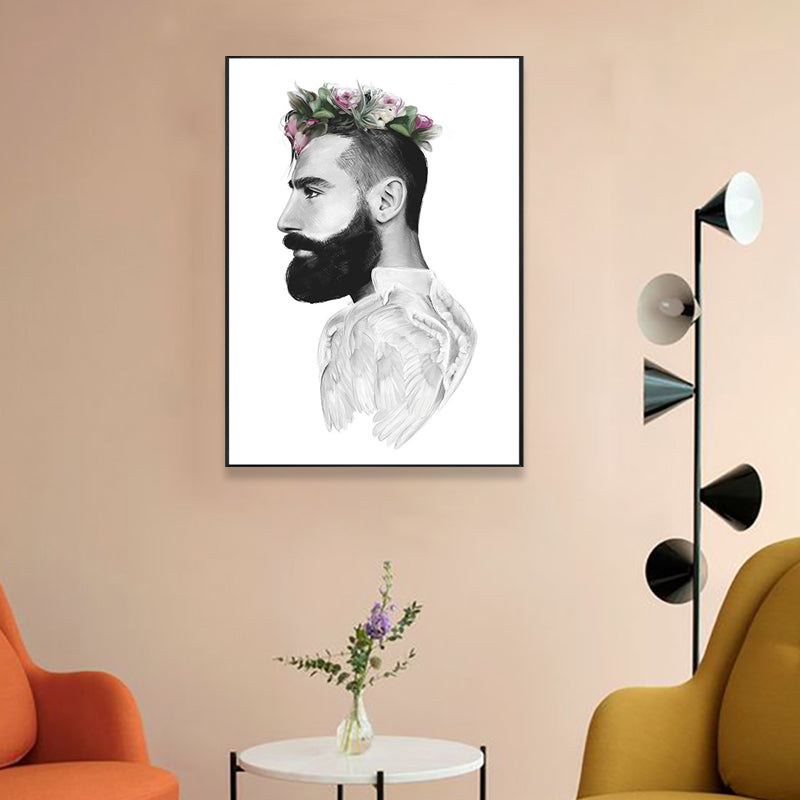 Modern Faddish Figure Canvas Pastel Color Bathroom Wall Art Print, Multiple Sizes Clearhalo 'Art Gallery' 'Canvas Art' 'Contemporary Art Gallery' 'Modern' Arts' 1765416