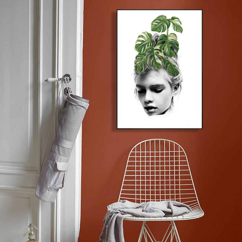 Modern Faddish Figure Canvas Pastel Color Bathroom Wall Art Print, Multiple Sizes Clearhalo 'Art Gallery' 'Canvas Art' 'Contemporary Art Gallery' 'Modern' Arts' 1765428