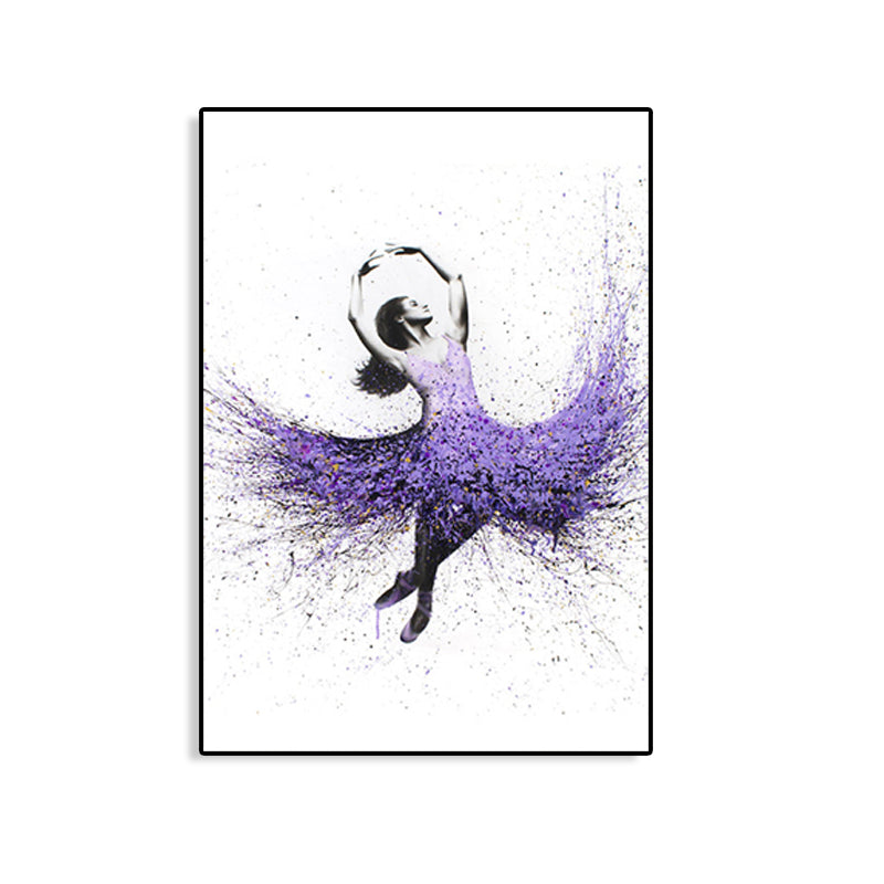 Mixed Media Dancing Girl Canvas Modern Textured Girls Bedroom Painting, Multiple Sizes Clearhalo 'Art Gallery' 'Canvas Art' 'Contemporary Art Gallery' 'Modern' Arts' 1765451