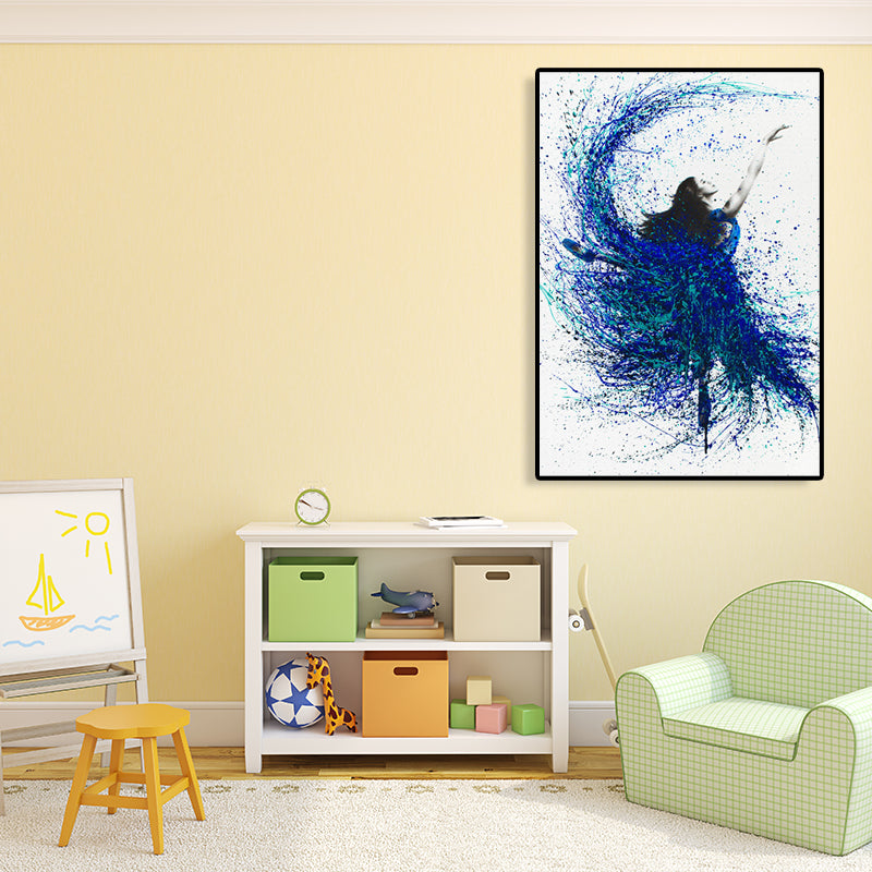 Mixed Media Dancing Girl Canvas Modern Textured Girls Bedroom Painting, Multiple Sizes Clearhalo 'Art Gallery' 'Canvas Art' 'Contemporary Art Gallery' 'Modern' Arts' 1765457