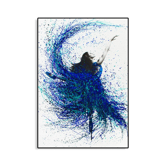 Mixed Media Dancing Girl Canvas Modern Textured Girls Bedroom Painting, Multiple Sizes Clearhalo 'Art Gallery' 'Canvas Art' 'Contemporary Art Gallery' 'Modern' Arts' 1765458