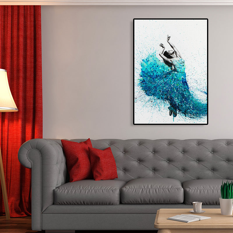 Mixed Media Dancing Girl Canvas Modern Textured Girls Bedroom Painting, Multiple Sizes Clearhalo 'Art Gallery' 'Canvas Art' 'Contemporary Art Gallery' 'Modern' Arts' 1765460