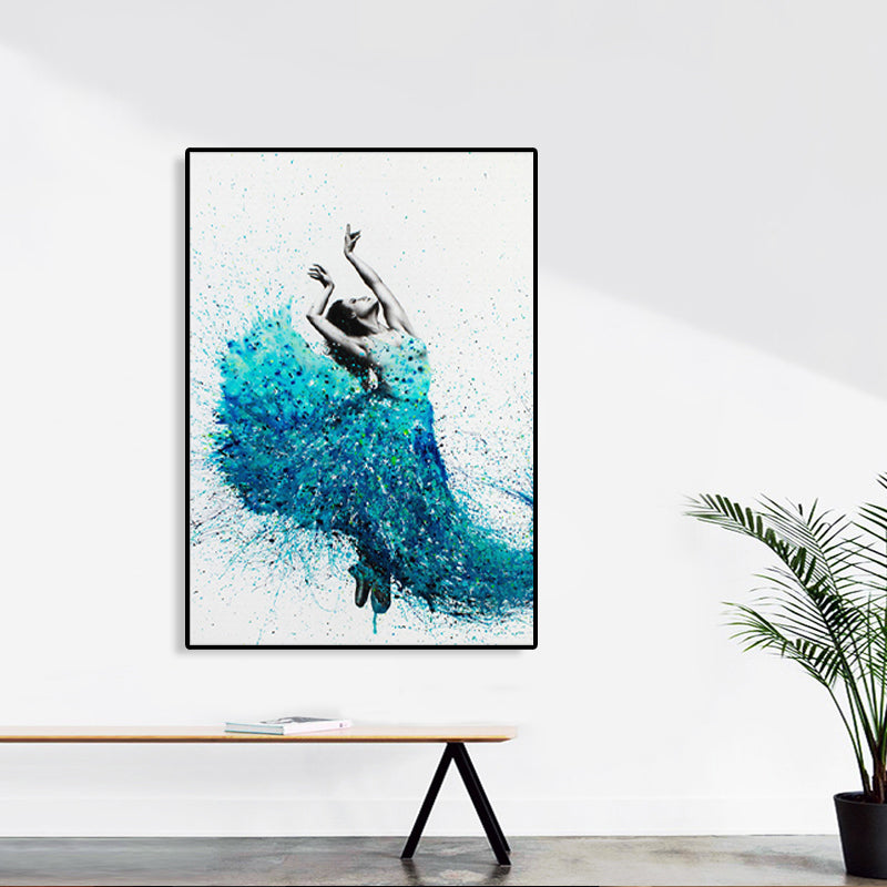 Mixed Media Dancing Girl Canvas Modern Textured Girls Bedroom Painting, Multiple Sizes Clearhalo 'Art Gallery' 'Canvas Art' 'Contemporary Art Gallery' 'Modern' Arts' 1765461