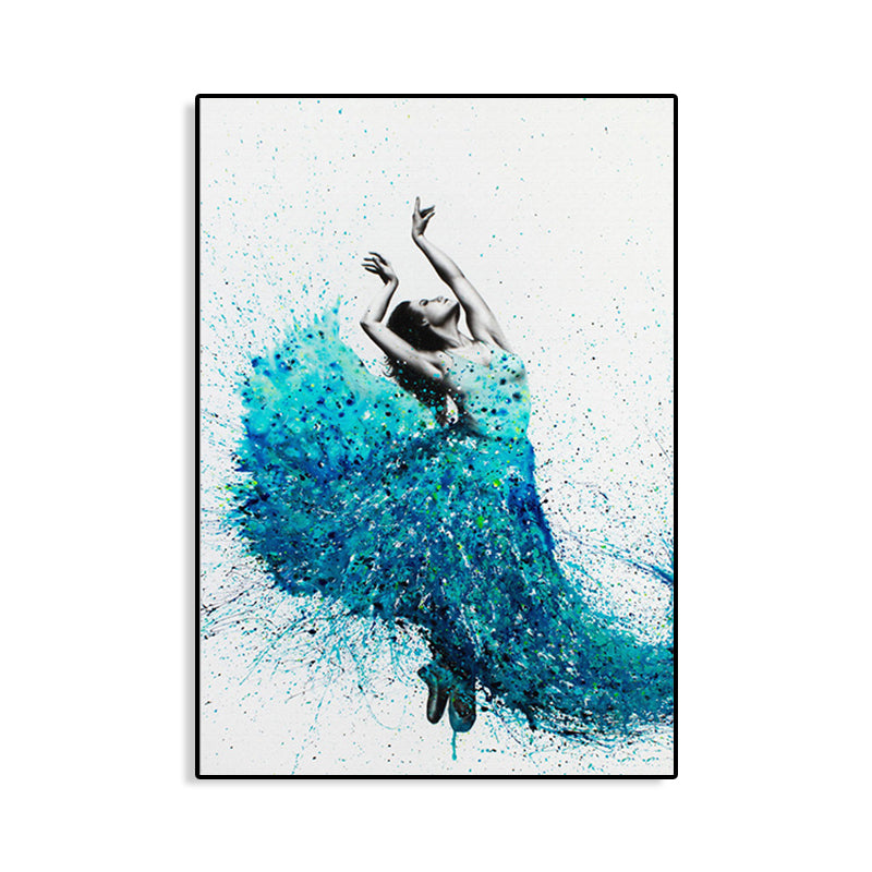 Mixed Media Dancing Girl Canvas Modern Textured Girls Bedroom Painting, Multiple Sizes Clearhalo 'Art Gallery' 'Canvas Art' 'Contemporary Art Gallery' 'Modern' Arts' 1765462