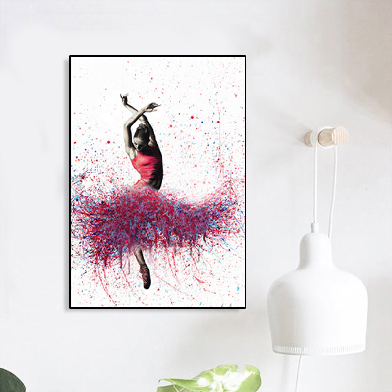 Mixed Media Dancing Girl Canvas Modern Textured Girls Bedroom Painting, Multiple Sizes Clearhalo 'Art Gallery' 'Canvas Art' 'Contemporary Art Gallery' 'Modern' Arts' 1765465