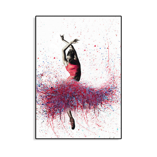 Mixed Media Dancing Girl Canvas Modern Textured Girls Bedroom Painting, Multiple Sizes Clearhalo 'Art Gallery' 'Canvas Art' 'Contemporary Art Gallery' 'Modern' Arts' 1765466
