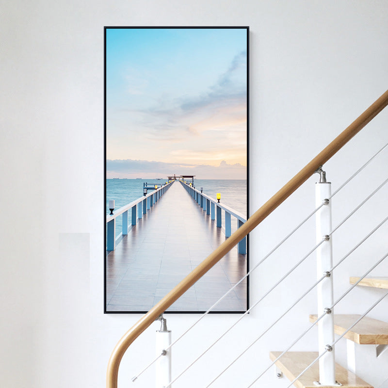Miraculous Seaside Path Wall Decor for Living Room in Soft Color, Multiple Sizes Clearhalo 'Art Gallery' 'Canvas Art' 'Coastal Art Gallery' 'Tropical' Arts' 1765468