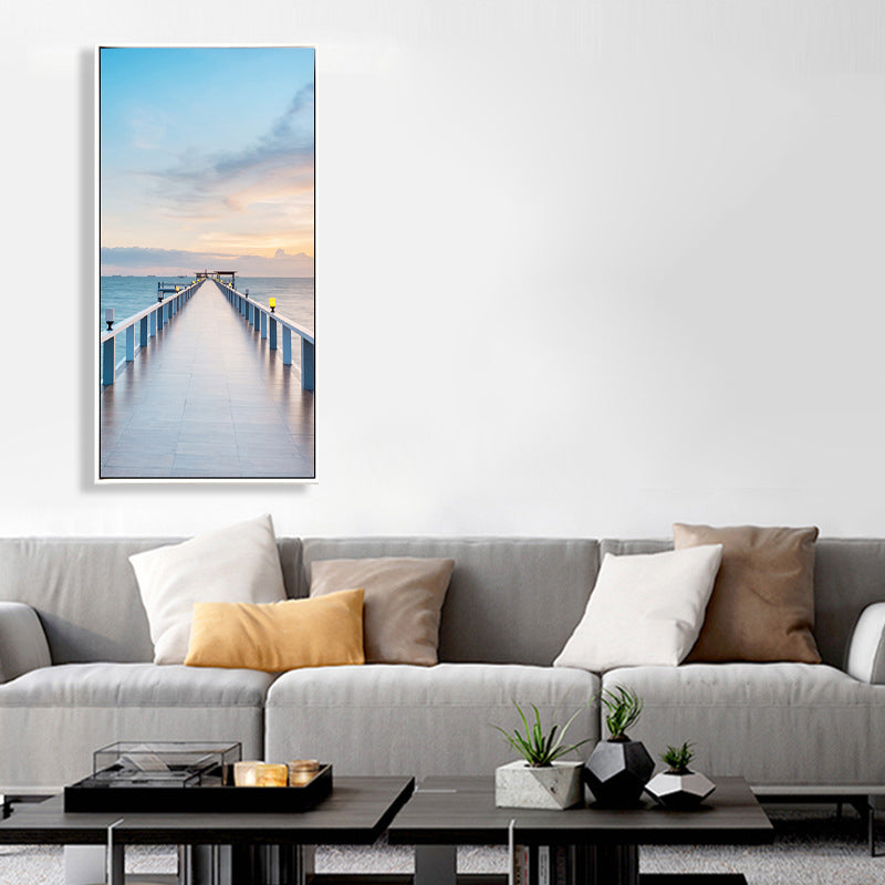 Miraculous Seaside Path Wall Decor for Living Room in Soft Color, Multiple Sizes Clearhalo 'Art Gallery' 'Canvas Art' 'Coastal Art Gallery' 'Tropical' Arts' 1765469