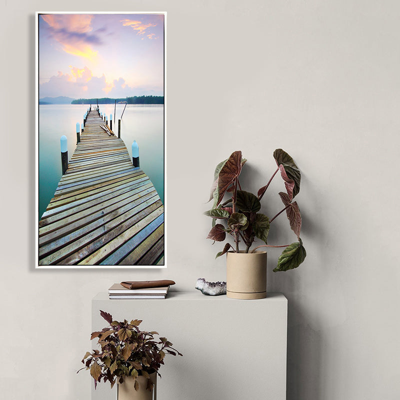 Miraculous Seaside Path Wall Decor for Living Room in Soft Color, Multiple Sizes Clearhalo 'Art Gallery' 'Canvas Art' 'Coastal Art Gallery' 'Tropical' Arts' 1765475