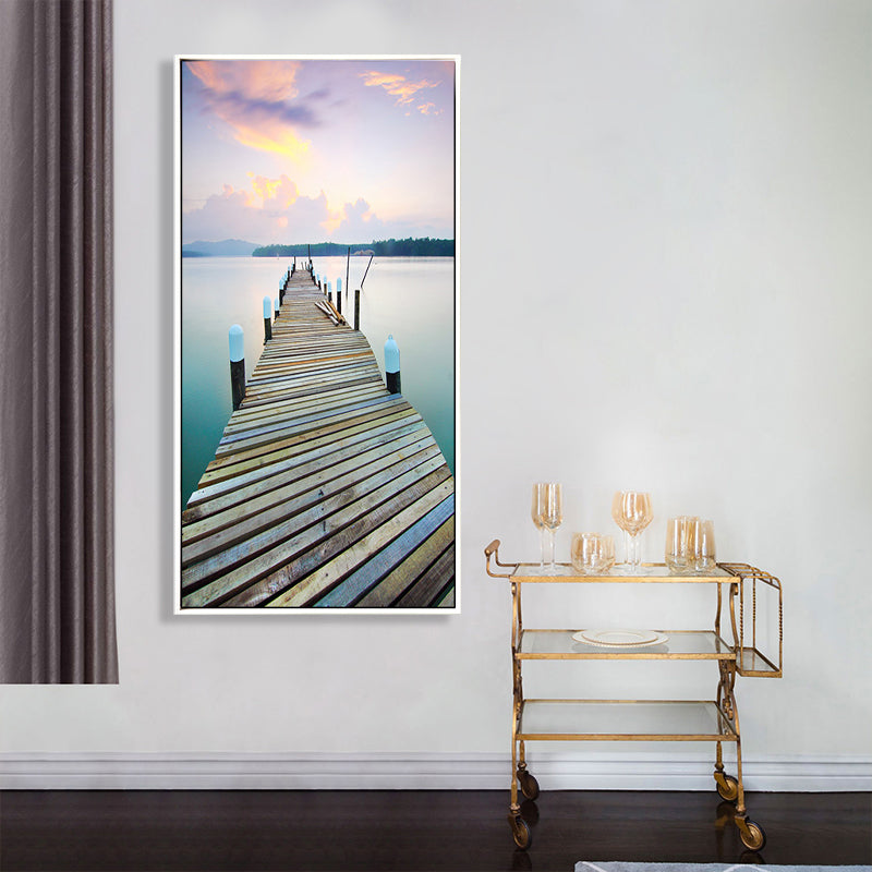 Miraculous Seaside Path Wall Decor for Living Room in Soft Color, Multiple Sizes Clearhalo 'Art Gallery' 'Canvas Art' 'Coastal Art Gallery' 'Tropical' Arts' 1765476