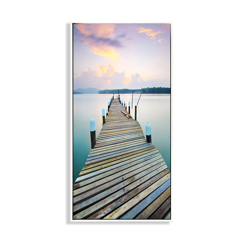 Miraculous Seaside Path Wall Decor for Living Room in Soft Color, Multiple Sizes Clearhalo 'Art Gallery' 'Canvas Art' 'Coastal Art Gallery' 'Tropical' Arts' 1765477