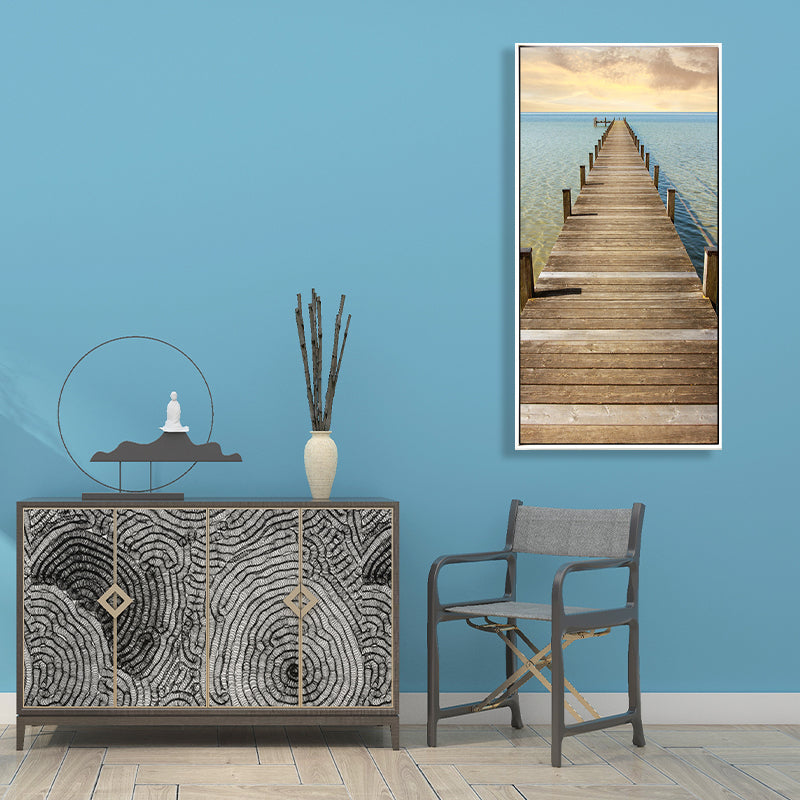 Miraculous Seaside Path Wall Decor for Living Room in Soft Color, Multiple Sizes Clearhalo 'Art Gallery' 'Canvas Art' 'Coastal Art Gallery' 'Tropical' Arts' 1765483