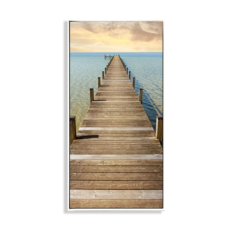 Miraculous Seaside Path Wall Decor for Living Room in Soft Color, Multiple Sizes Clearhalo 'Art Gallery' 'Canvas Art' 'Coastal Art Gallery' 'Tropical' Arts' 1765485