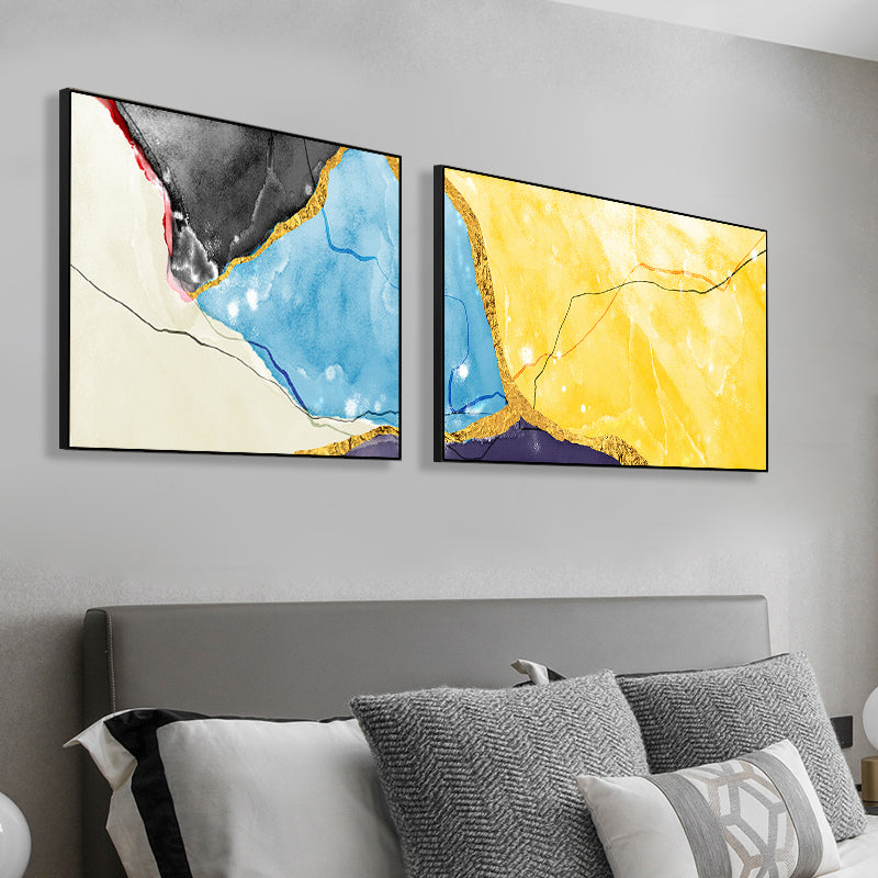 Canvas Multi-Piece Art Print Modern Abstract Painting Wall Decor for House Interior Yellow Clearhalo 'Art Gallery' 'Canvas Art' 'Contemporary Art Gallery' 'Modern' Arts' 1765486