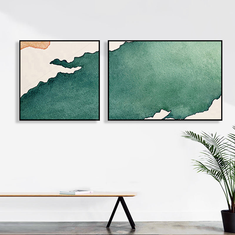Canvas Multi-Piece Art Print Modern Abstract Painting Wall Decor for House Interior Green Clearhalo 'Art Gallery' 'Canvas Art' 'Contemporary Art Gallery' 'Modern' Arts' 1765493
