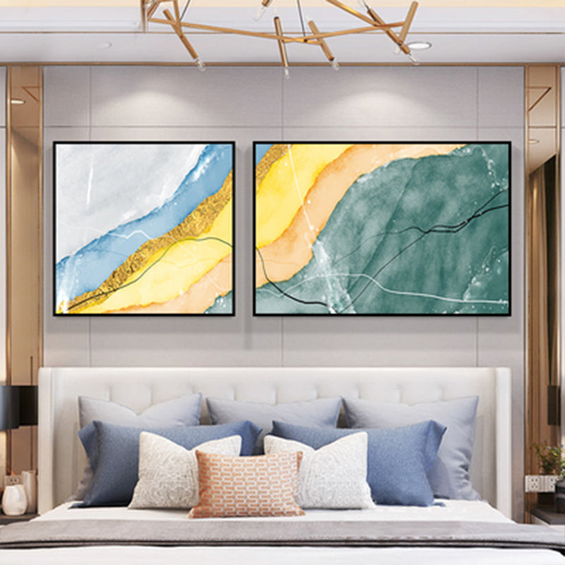 Canvas Multi-Piece Art Print Modern Abstract Painting Wall Decor for House Interior Army Green Clearhalo 'Art Gallery' 'Canvas Art' 'Contemporary Art Gallery' 'Modern' Arts' 1765505