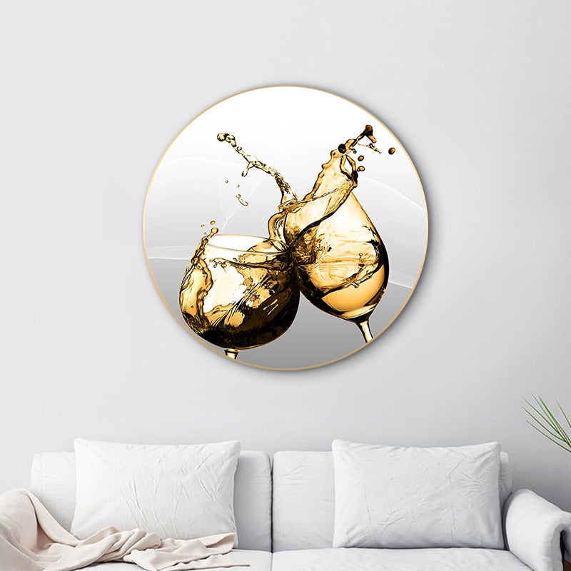 Wine Glass Canvas Wall Art for Living Room in Pastel Color, Multiple Sizes Available Clearhalo 'Art Gallery' 'Canvas Art' 'Contemporary Art Gallery' 'Modern' Arts' 1765510