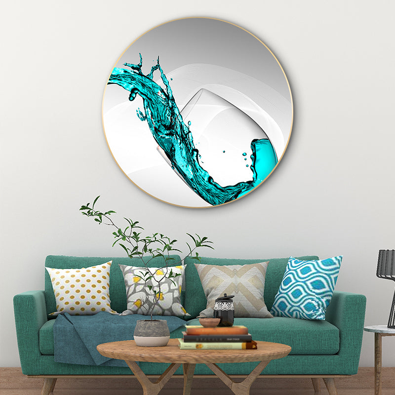 Wine Glass Canvas Wall Art for Living Room in Pastel Color, Multiple Sizes Available Blue Clearhalo 'Art Gallery' 'Canvas Art' 'Contemporary Art Gallery' 'Modern' Arts' 1765520