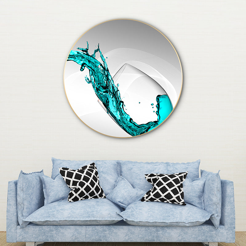 Wine Glass Canvas Wall Art for Living Room in Pastel Color, Multiple Sizes Available Clearhalo 'Art Gallery' 'Canvas Art' 'Contemporary Art Gallery' 'Modern' Arts' 1765522