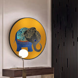 Elephant Wall Art Decor Textured Asian Style for Dining Room Wrapped Canvas Clearhalo 'Arts' 'Canvas Art' 1765533