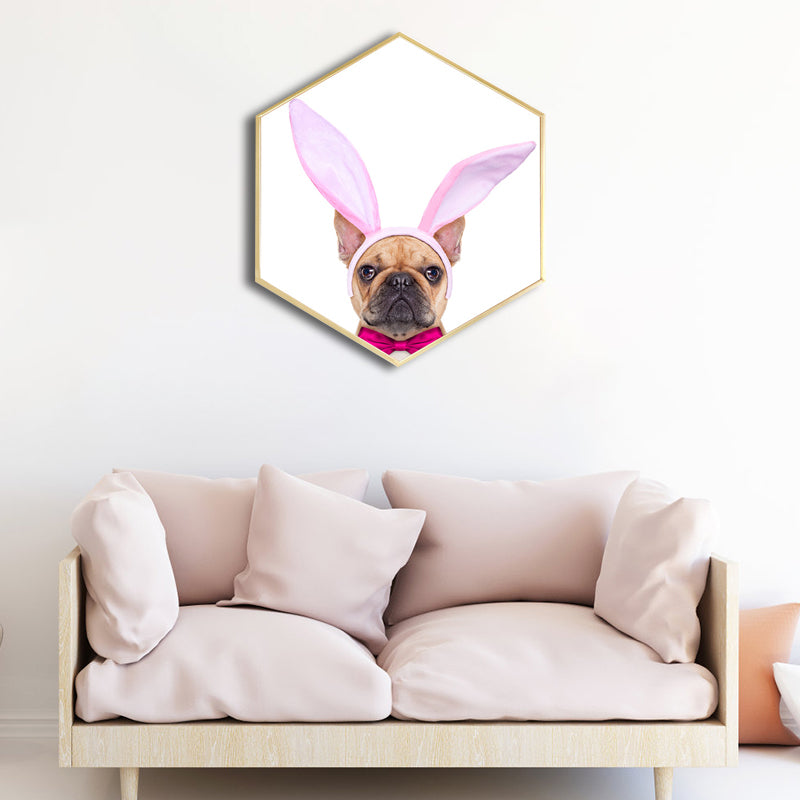 Childrens'Art Bulldog Canvas Print Animals Pastel Color Wall Decor, Multiple Sizes Clearhalo 'Art Gallery' 'Canvas Art' 'Kids' Arts' 1765547
