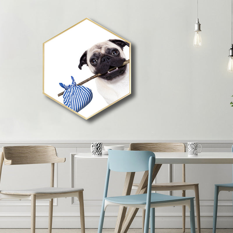 Childrens'Art Bulldog Canvas Print Animals Pastel Color Wall Decor, Multiple Sizes Clearhalo 'Art Gallery' 'Canvas Art' 'Kids' Arts' 1765551