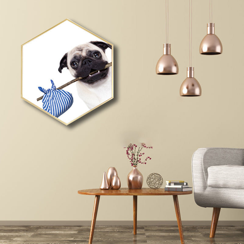 Childrens'Art Bulldog Canvas Print Animals Pastel Color Wall Decor, Multiple Sizes Clearhalo 'Art Gallery' 'Canvas Art' 'Kids' Arts' 1765552