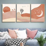 Kids Mountain Scenery Canvas Print Orange Multi-Piece Wall Art Decor for Living Room Orange Clearhalo 'Art Gallery' 'Canvas Art' 'Kids' Arts' 1765581