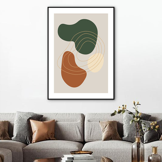 Modern Abstract Wall Art Print Dark Color Pebbles Drawing Canvas for Sitting Room Clearhalo 'Art Gallery' 'Canvas Art' 'Contemporary Art Gallery' 'Modern' Arts' 1765589