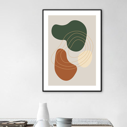Modern Abstract Wall Art Print Dark Color Pebbles Drawing Canvas for Sitting Room Clearhalo 'Art Gallery' 'Canvas Art' 'Contemporary Art Gallery' 'Modern' Arts' 1765590