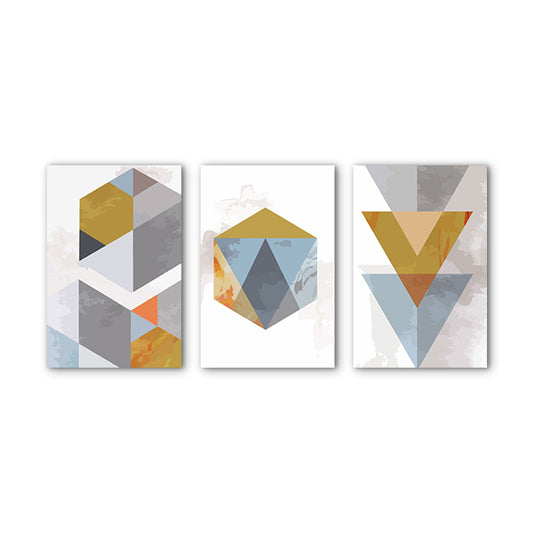 Grey and Gold Contemporary Canvas Art Geometric Shapes Wall Decor for House Interior Clearhalo 'Art Gallery' 'Canvas Art' 'Contemporary Art Gallery' 'Modern' Arts' 1765602