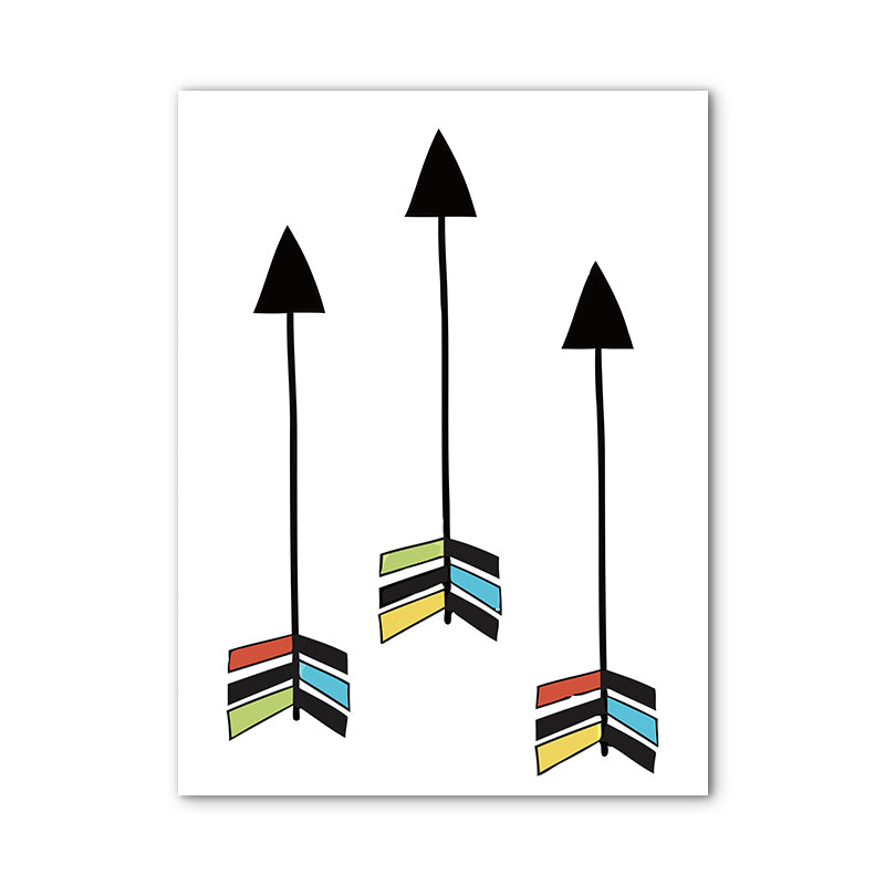 Upright Arrow Print Painting Nordic Stylish Textured Canvas Wall Art for Dining Room Clearhalo 'Arts' 'Canvas Art' 1765609