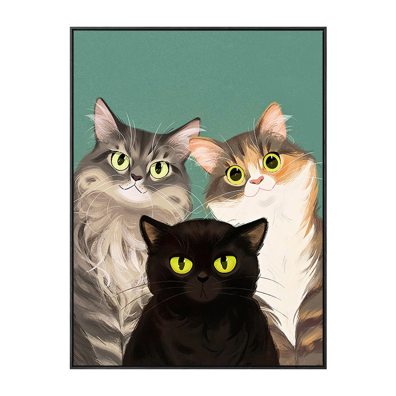 Lovely Pet Drawing Wall Art for Kids Bedroom Animal Print Canvas in Pastel Color Clearhalo 'Art Gallery' 'Canvas Art' 'Kids' Arts' 1765630