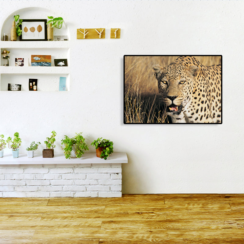 African Grassland Animal Art Print Contemporary Textured Canvas for Sitting Room Clearhalo 'Art Gallery' 'Canvas Art' 'Contemporary Art Gallery' 'Modern' Arts' 1765633