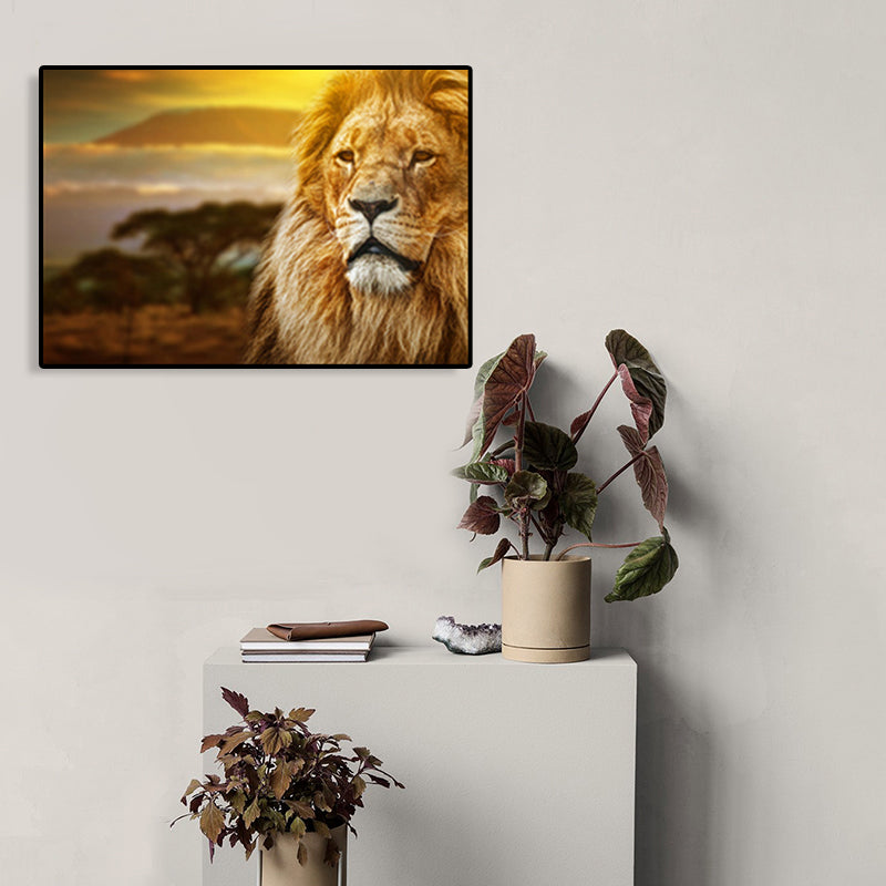 African Grassland Animal Art Print Contemporary Textured Canvas for Sitting Room Clearhalo 'Art Gallery' 'Canvas Art' 'Contemporary Art Gallery' 'Modern' Arts' 1765647