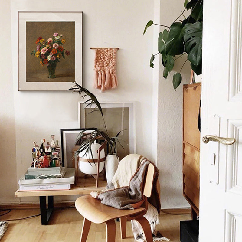 Impressionism Style Bouquet Art Print Canvas Light Color Oil Painting Wall Decor Pink Clearhalo 'Arts' 'Canvas Art' 1765650