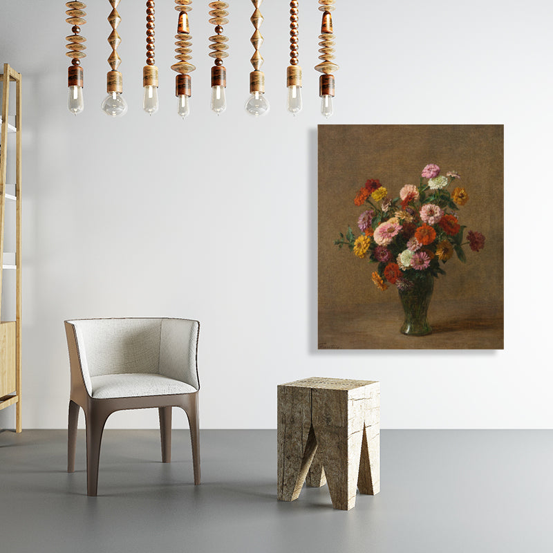 Impressionism Style Bouquet Art Print Canvas Light Color Oil Painting Wall Decor Clearhalo 'Arts' 'Canvas Art' 1765651