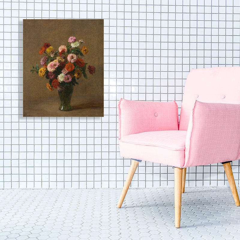 Impressionism Style Bouquet Art Print Canvas Light Color Oil Painting Wall Decor Clearhalo 'Arts' 'Canvas Art' 1765652