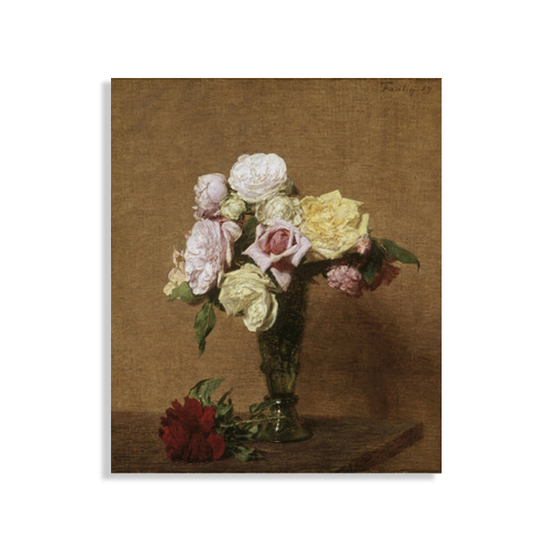 Impressionism Style Bouquet Art Print Canvas Light Color Oil Painting Wall Decor Clearhalo 'Arts' 'Canvas Art' 1765664