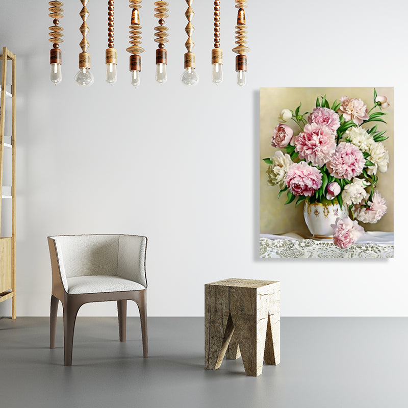 Flower Print Wall Decor Impressionism Style Canvas Textured Art Print in Soft Color Clearhalo 'Arts' 'Canvas Art' 1765677